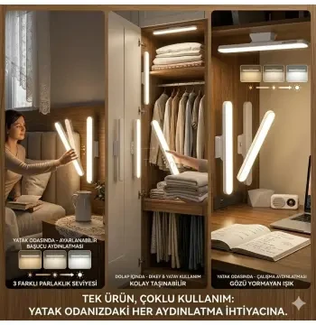 Çok Amaçlı LED Manyetik Şarj Edilebilir Taşınabilir Masa Lambası