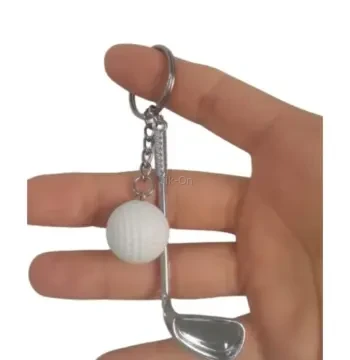 Gerçekçi Golf Tasarımlı Şık Anahtarlık Kolye Çanta Süsü Golf Keychain - Beyaz Renk