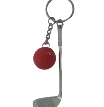 Gerçekçi Golf Tasarımlı Şık Anahtarlık Kolye Çanta Süsü Golf Keychain - Kırmızı Renk