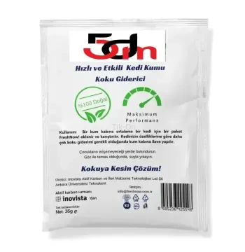 Kedi Kumu Ve Tuvaleti Koku Giderici 35 Gr - Hindistan Cevizi Bazlı Aktif Karbon