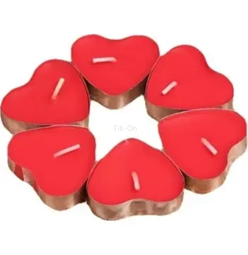 Kırmızı Kalpli 25 Adet Tea Lights Mum