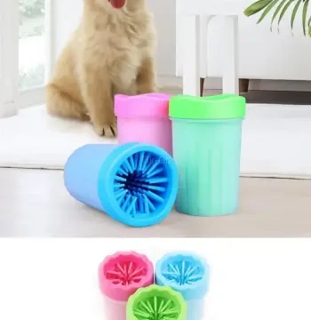 Pati Ayak Yıkama Kovası Silikon Jel Fırçalı Kedi Köpek (küçük)