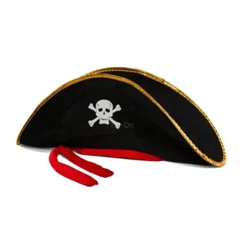Yetişkin Boy Kadife Jack Sparrow Denizci Korsan Şapkası 50x20 cm