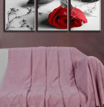 Parlak Desenli Şönil Pembe Çift Taraflı Koltuk Çekyat Örtüsü Şalı