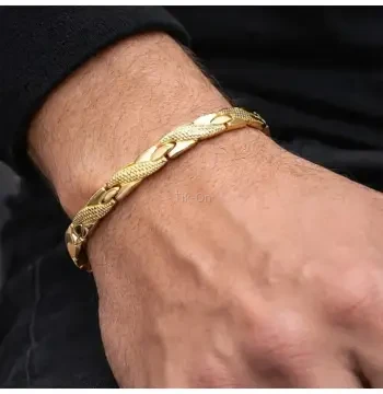 Argelon Gold Mıknatıslı Altın Kaplama Erkek Bileklik | Özel Tasarım & Luxury Stil