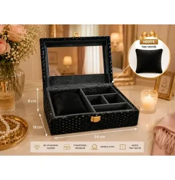 Opal parlak desenli kumaşlı takı kutusu. düğün nişan hediyesi P318S8773, one size