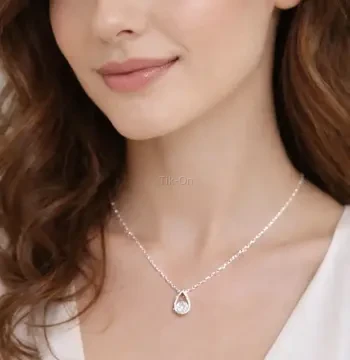Silvadrop Damla Kolye | 925 Ayar Gümüş | Taşlı | Zarafet & Akışın Simgesi