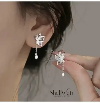 Silverbella Kelebekli 925 Ayar Gümüş Küpe Sevgililer günü ,annenize verilecek en güzel hediyes SW-SVB01, one size