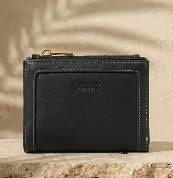Tıkon Jewelry Shellwetr Lilyum Kadın Küçük Cüzdan Minimal & Zarif Tasarım Günlük Şıklığın Tamamlayıcısı Küçük Çantalar İçin İdeal Cüzdan Siyah