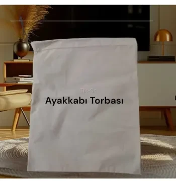 Ham Bez Ayakkabı Saklama Torbası 46 Tel Pamuğa-pamuk Otel, Motel, Pansiyon, Eni 30 *yükseklik 40 Cm