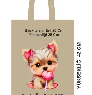 Renkli DTF Baskı Bez Poşet Saplı Ham Bez Çanta