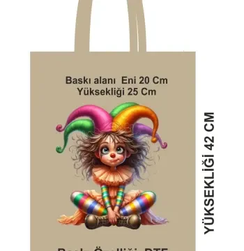 Saplı Bez Poşet DTF Baskılı Model