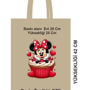 Şık Tasarımlı Bez Poşet – DTF Baskılı, 30x42 cm Pamuk Kumaş